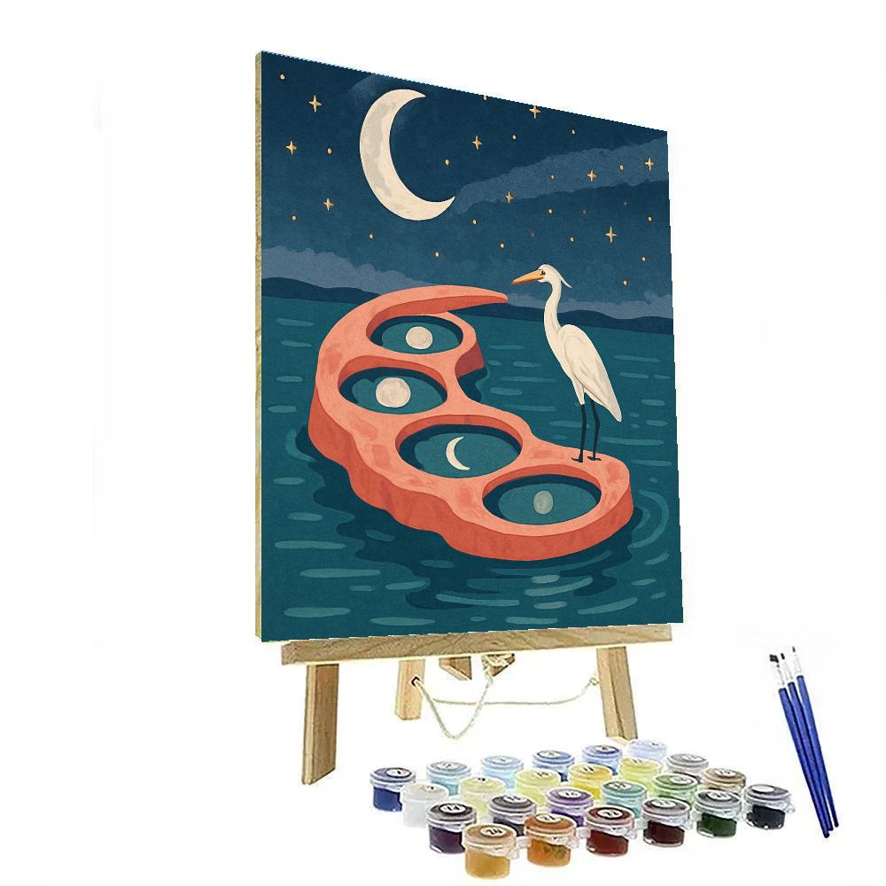 Tide Garden Under Moonlight Moon Painting by numbers kit