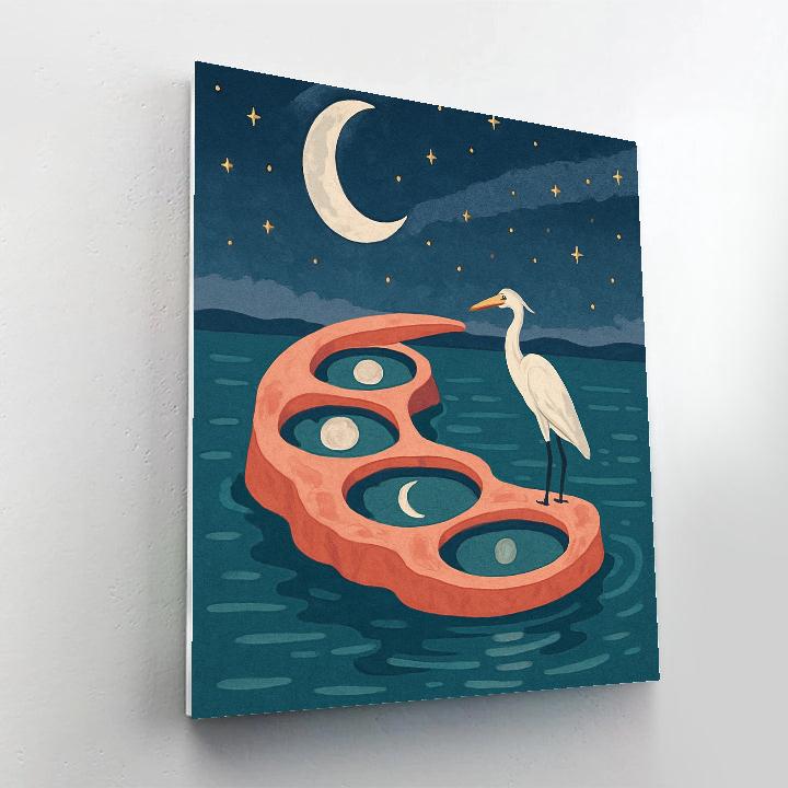 Tide Garden Under Moonlight Moon Painting by numbers kit