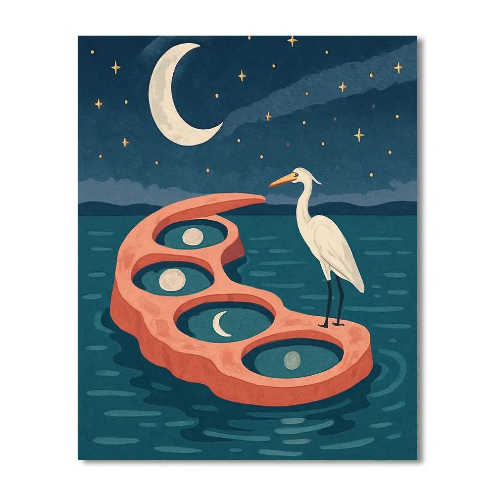 Tide Garden Under Moonlight Moon Painting by numbers kit