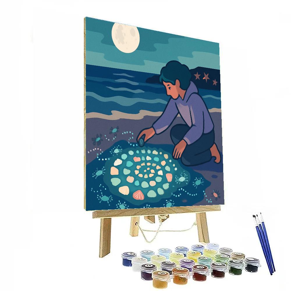 Moonlit Tidepool Beach Atelier Numbered painting kits