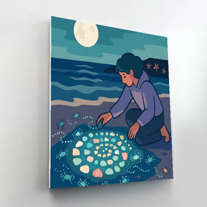 Moonlit Tidepool Beach Atelier Numbered painting kits