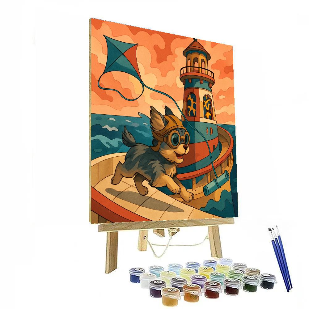 Clockwork Lighthouse Dog Patrol paint by numbers