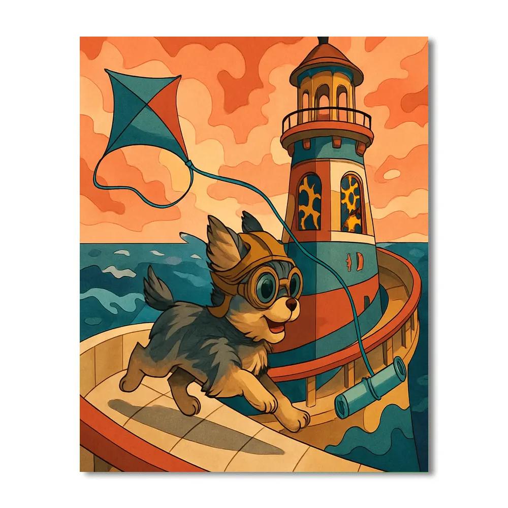 Clockwork Lighthouse Dog Patrol paint by numbers