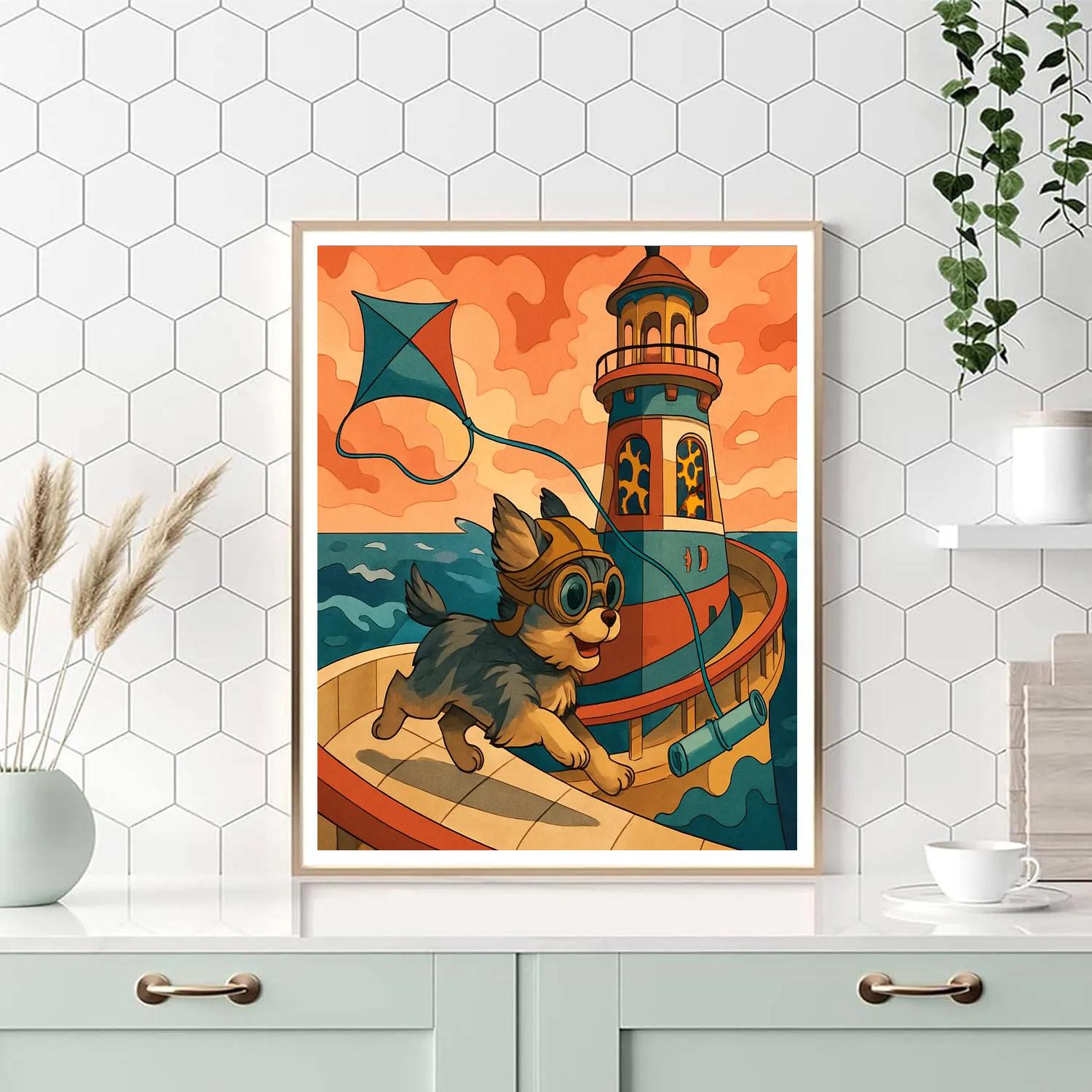 Clockwork Lighthouse Dog Patrol paint by numbers