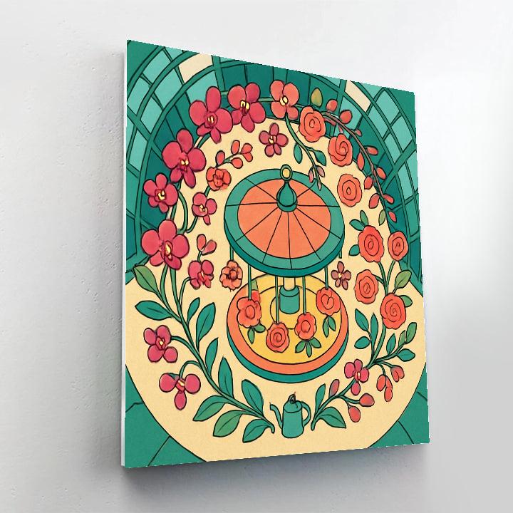Glasshouse Carousel Of Flowers Painting by numbers kit