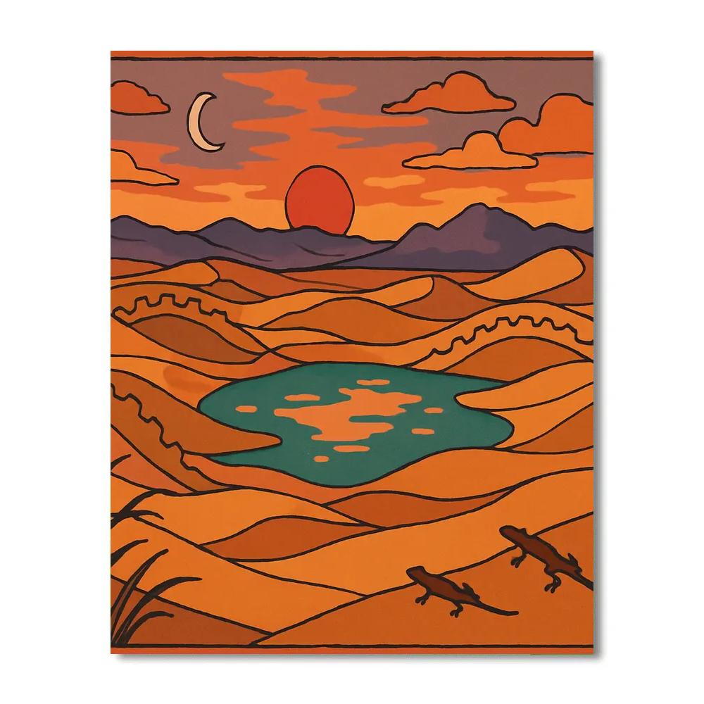 Clockwork Dunes Landscape DIY paint by numbers