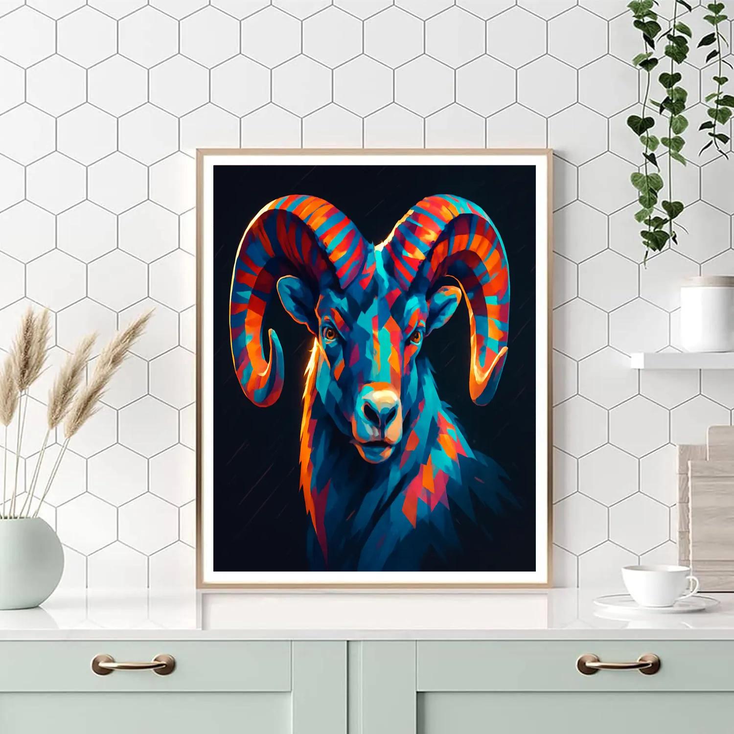 Prismatic Storm Ram Paint by numbers kits