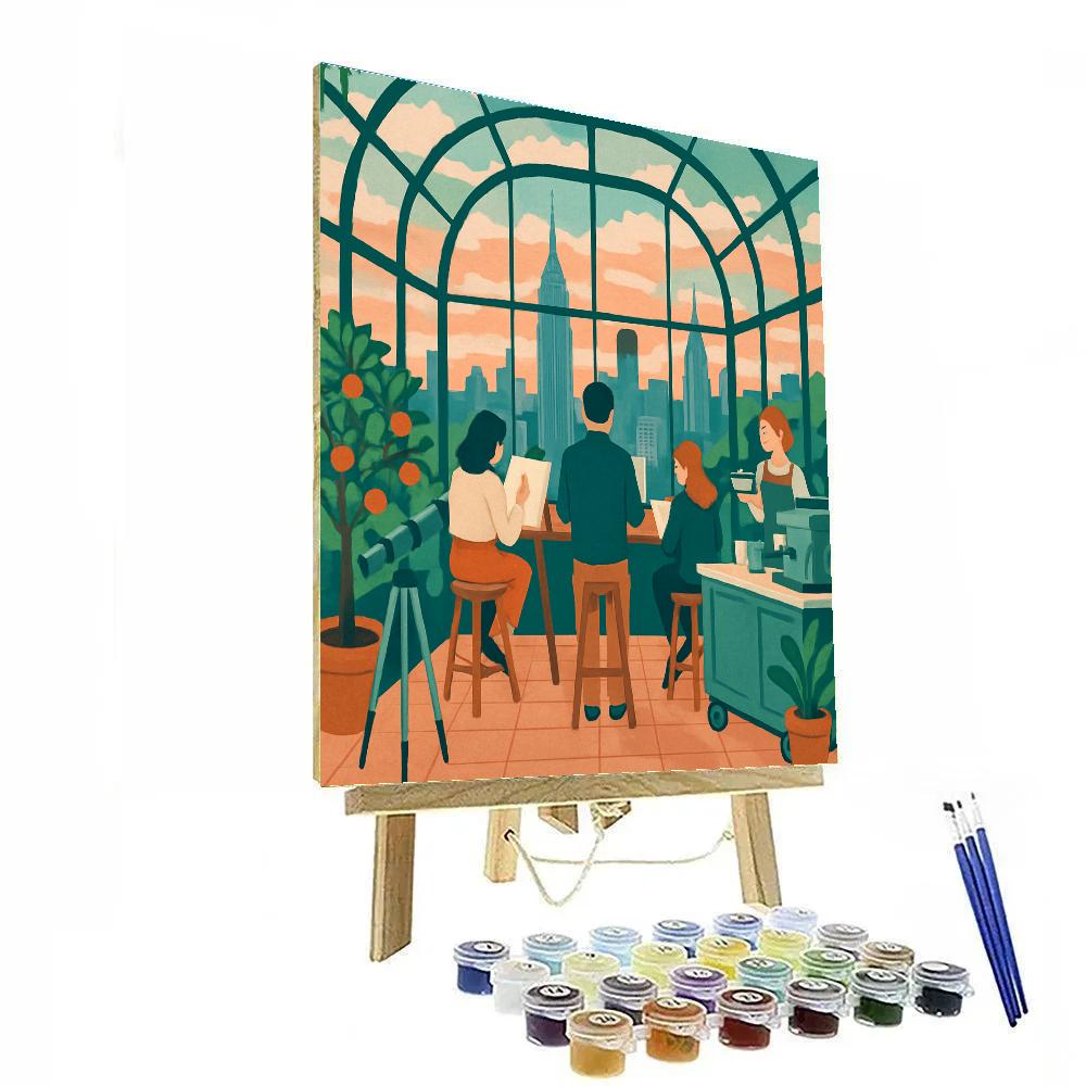 New York Sky Garden Rooftop Observatory paint by numbers