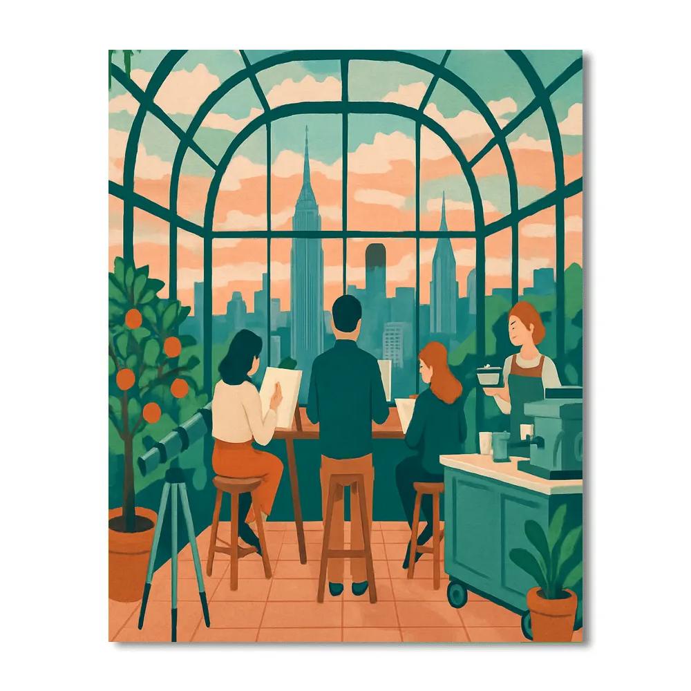 New York Sky Garden Rooftop Observatory paint by numbers