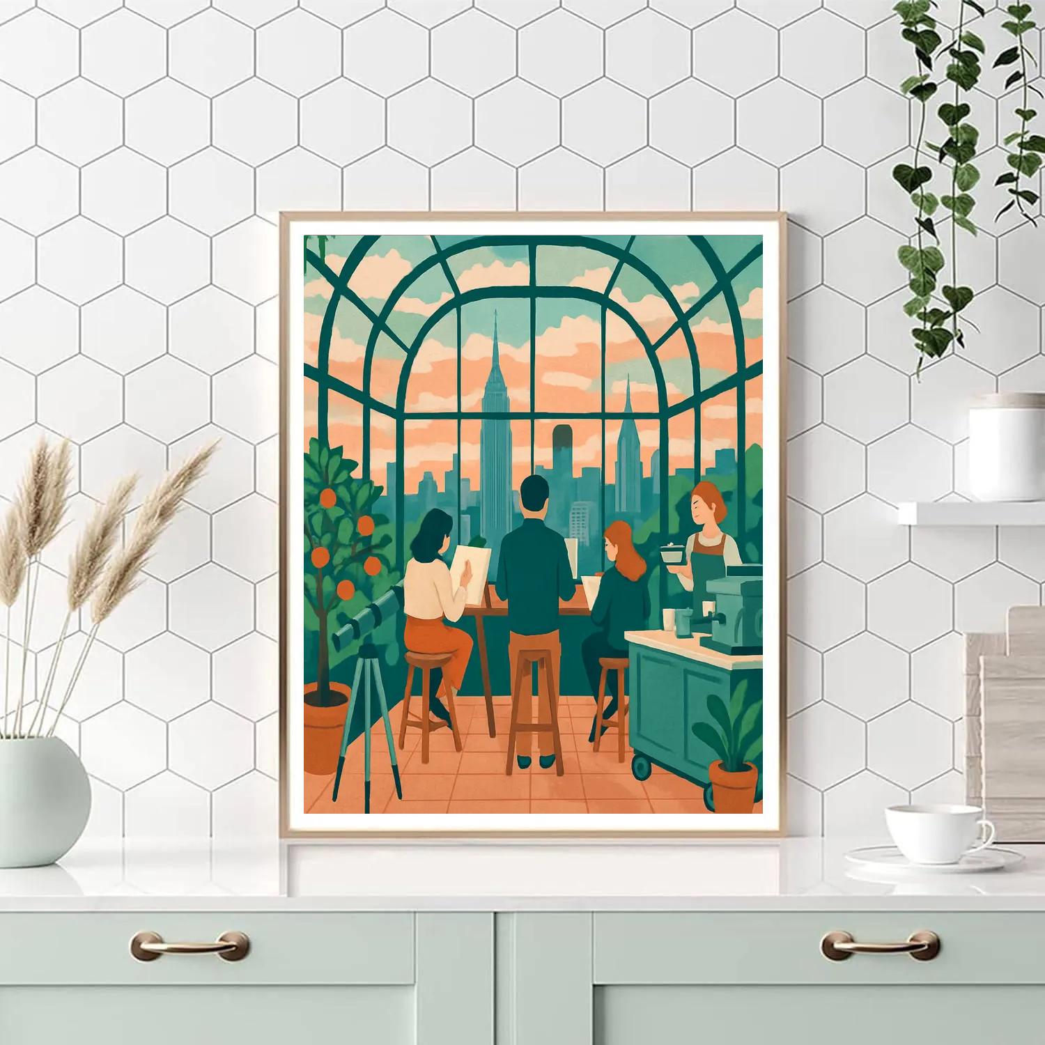 New York Sky Garden Rooftop Observatory paint by numbers