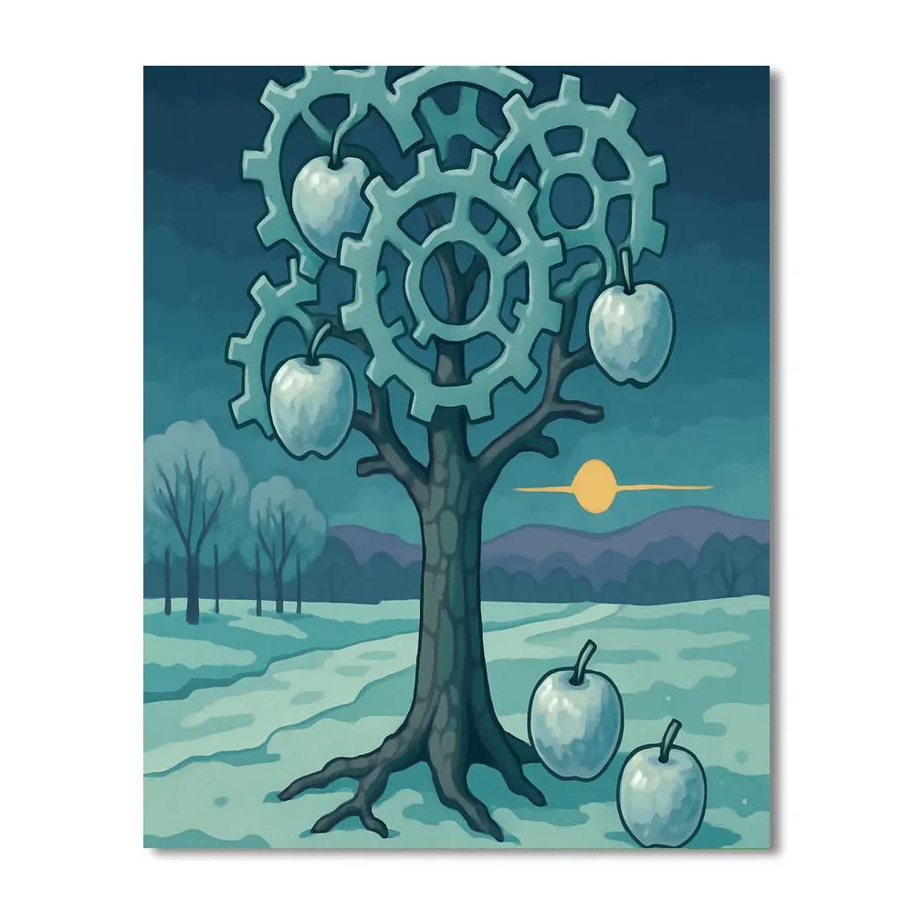 Clockwork Orchard Tree At Winter Solstice paint by numbers