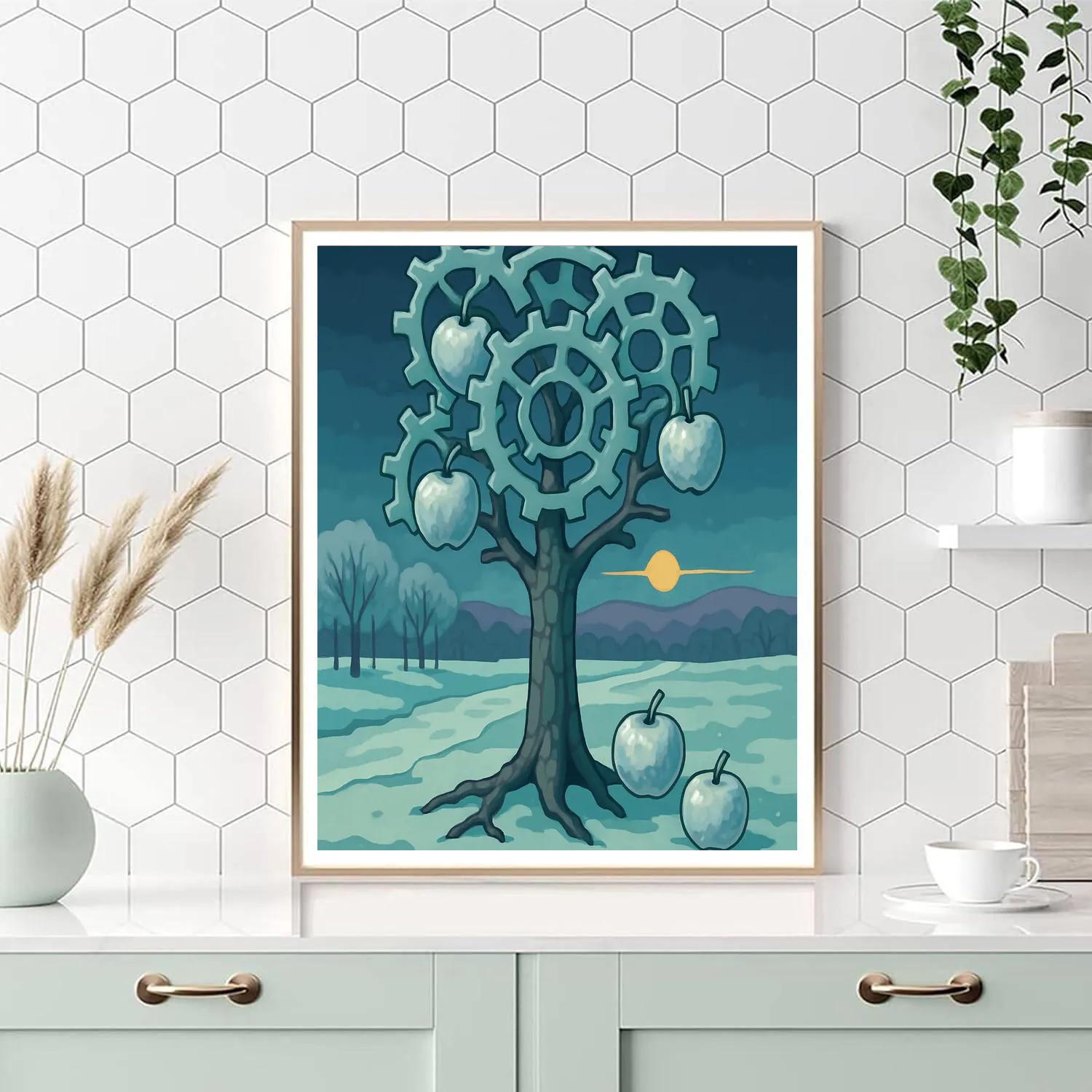 Clockwork Orchard Tree At Winter Solstice paint by numbers