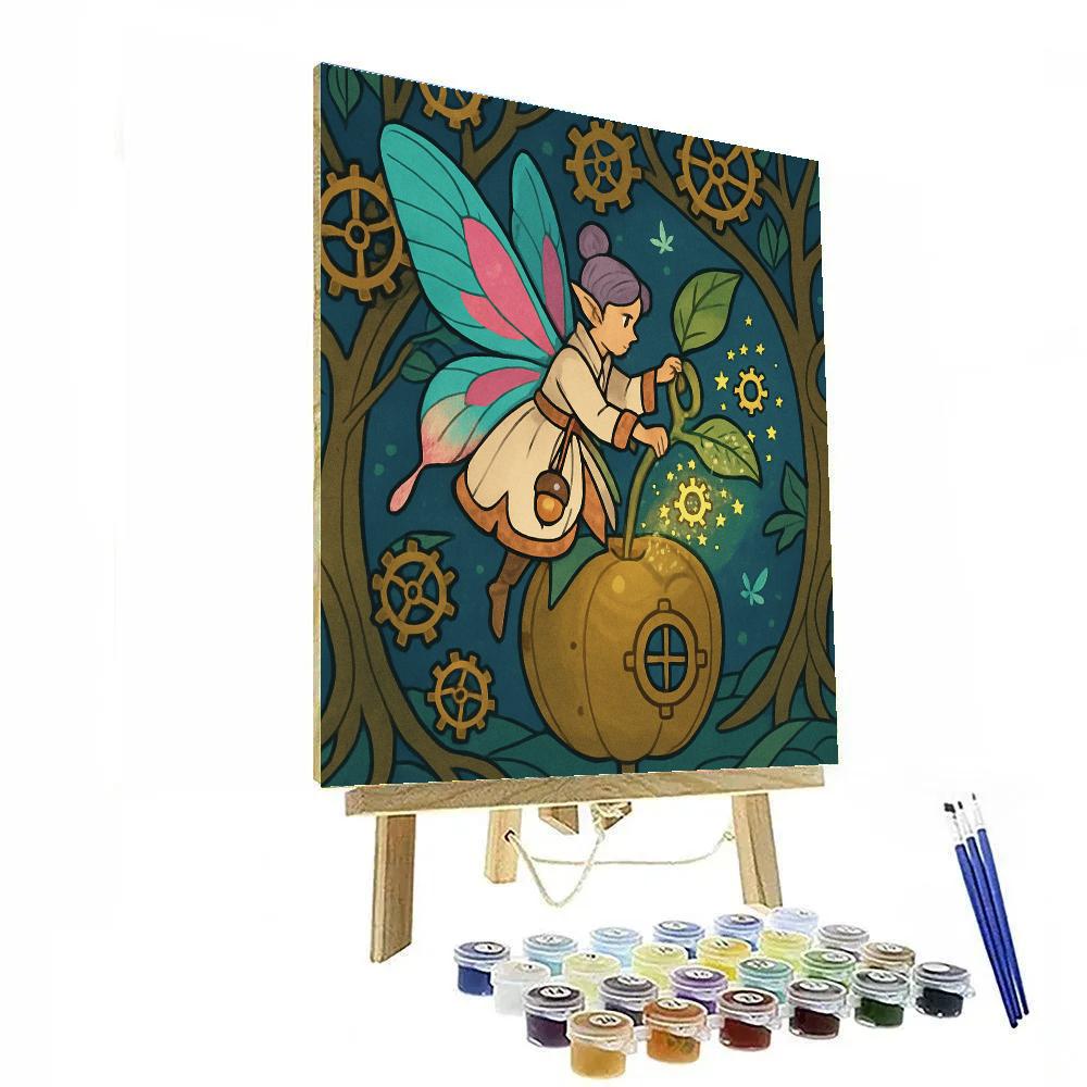 Clockwork Orchard Fairy Paint by numbers art