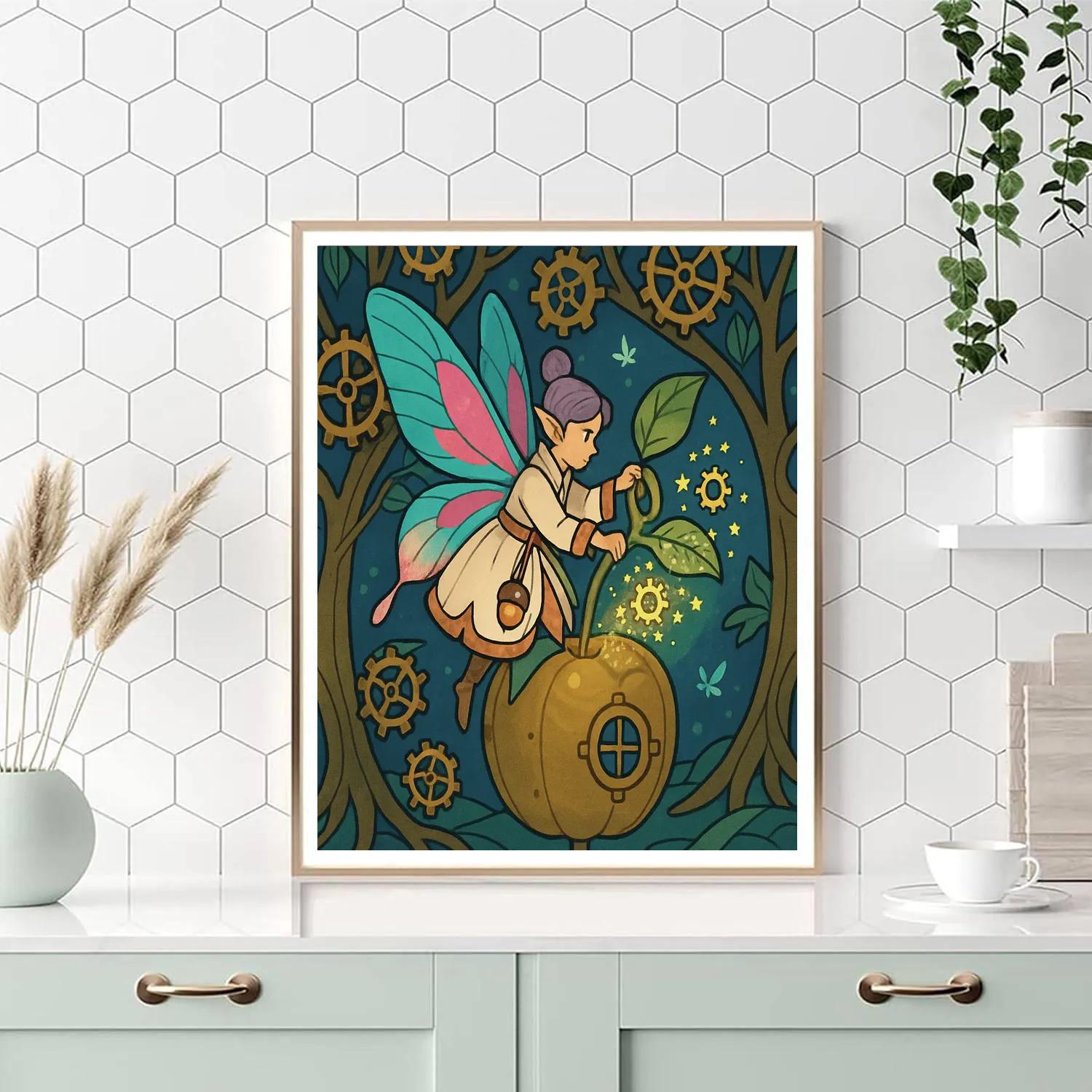 Clockwork Orchard Fairy Paint by numbers art