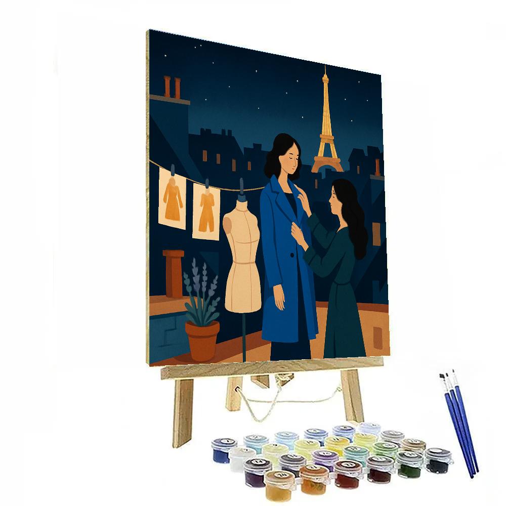 Starlit Rooftop Atelier In Paris painting number kit