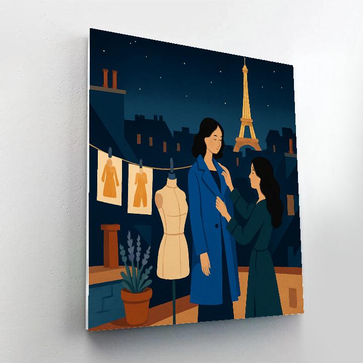 Starlit Rooftop Atelier In Paris painting number kit