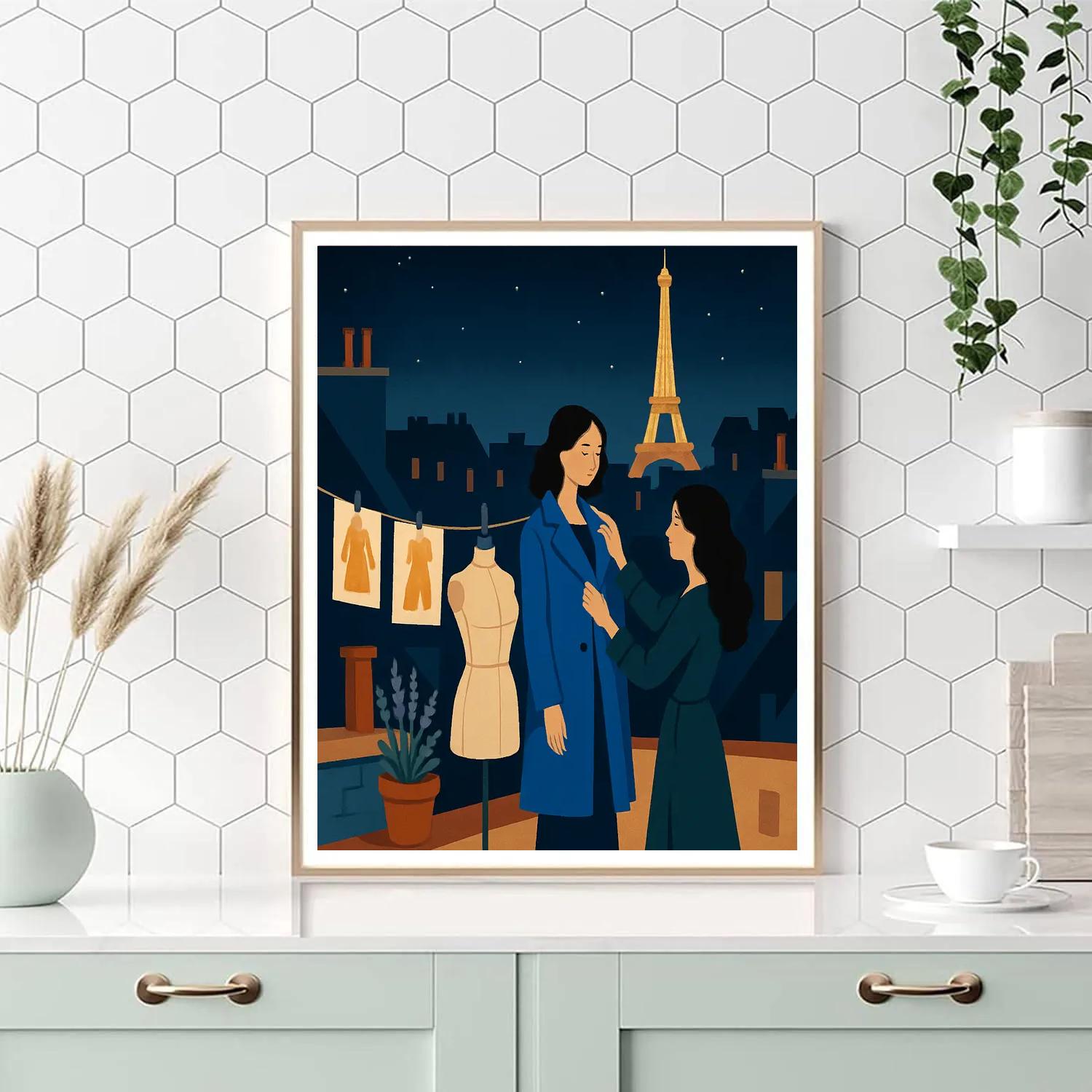 Starlit Rooftop Atelier In Paris painting number kit