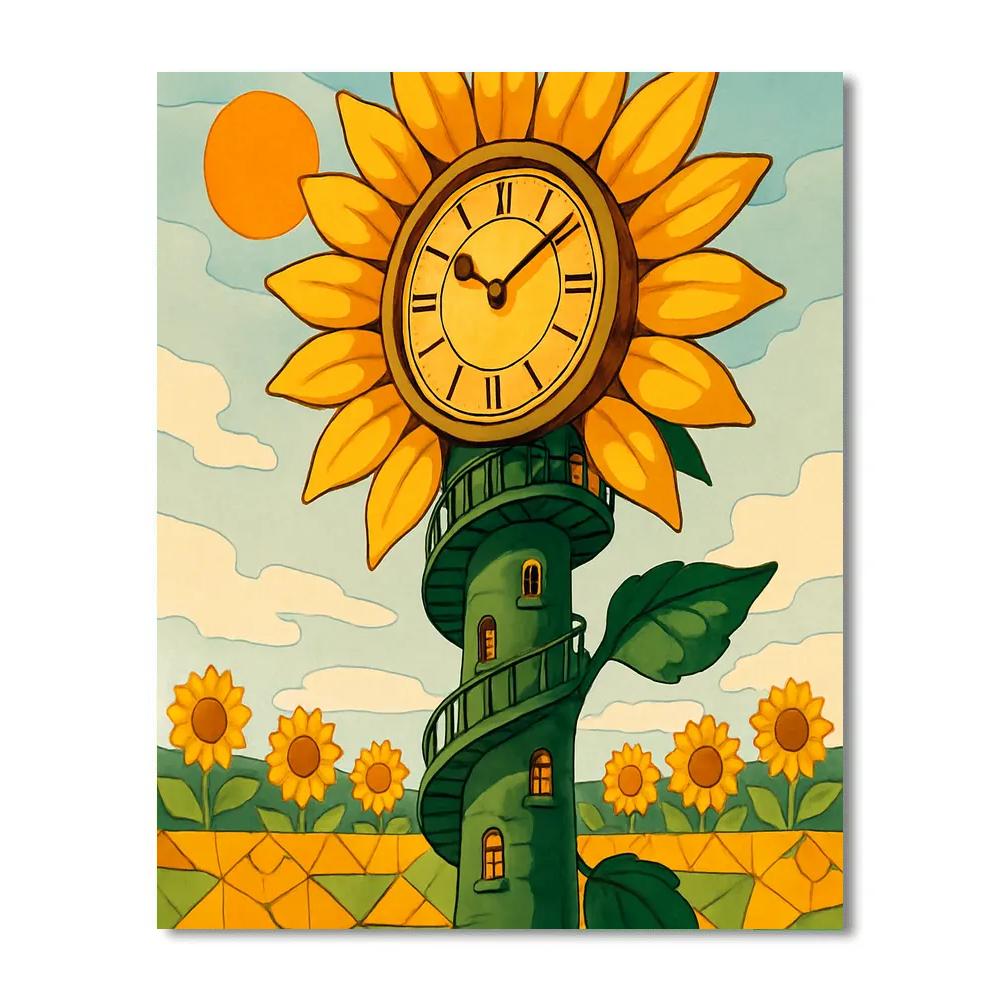 Clockwork Sunflower Observatory DIY paint by numbers