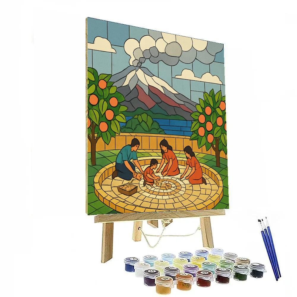 Volcanic Mosaic, Italy Crafted DIY paint by numbers