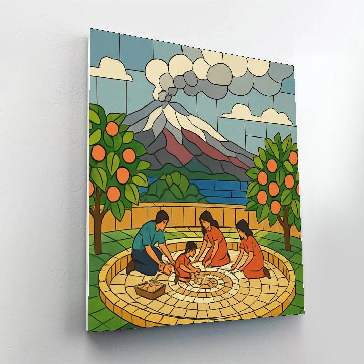 Volcanic Mosaic, Italy Crafted DIY paint by numbers