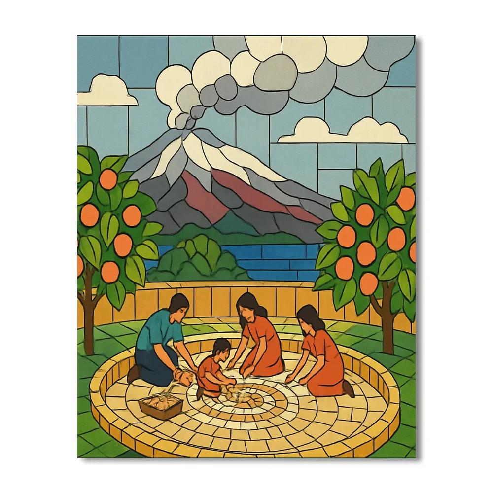 Volcanic Mosaic, Italy Crafted DIY paint by numbers
