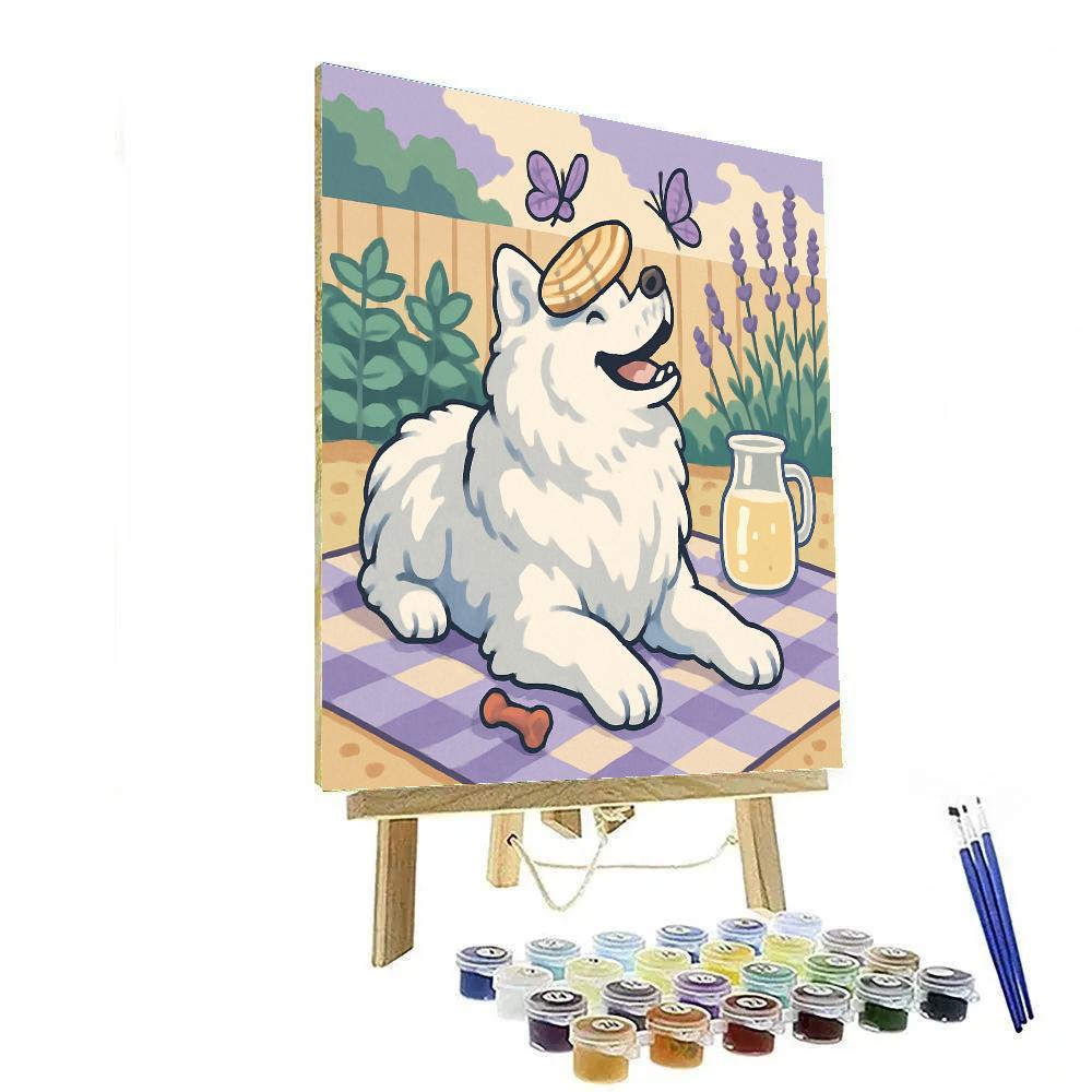 Garden Picnic With Dog Companion paint by numbers