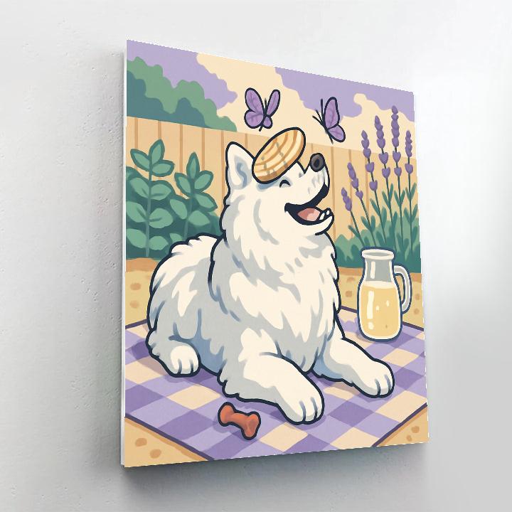 Garden Picnic With Dog Companion paint by numbers