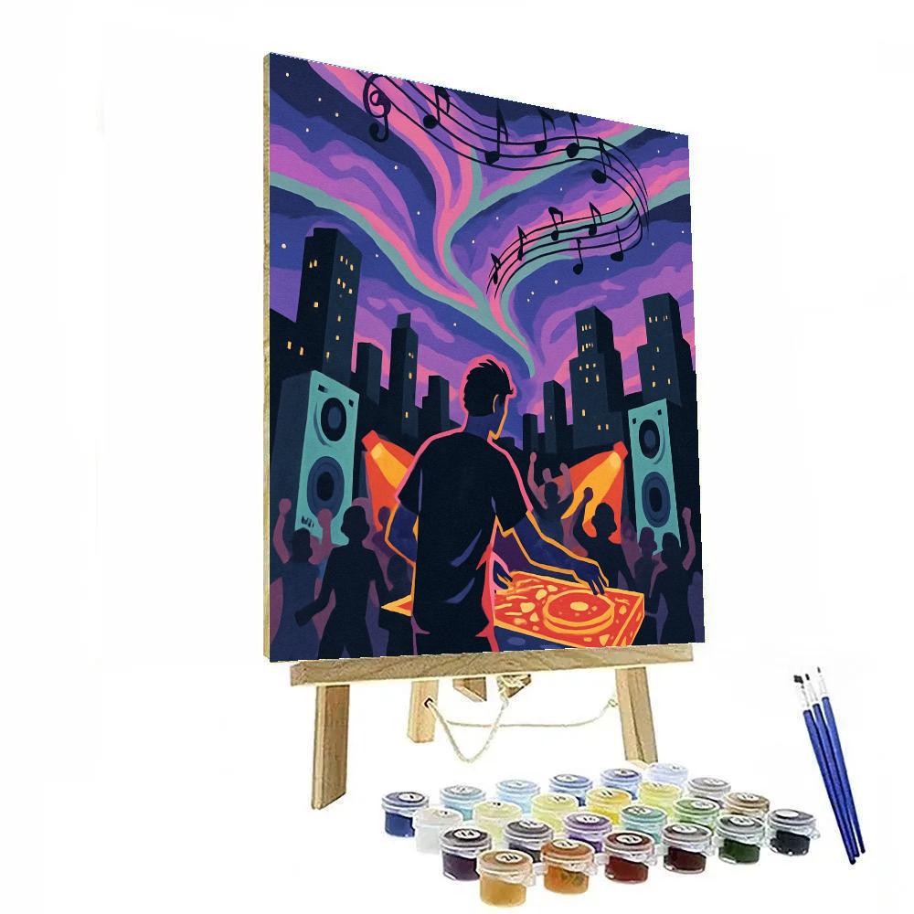 Rooftop Stage With Music Aurora Number painting