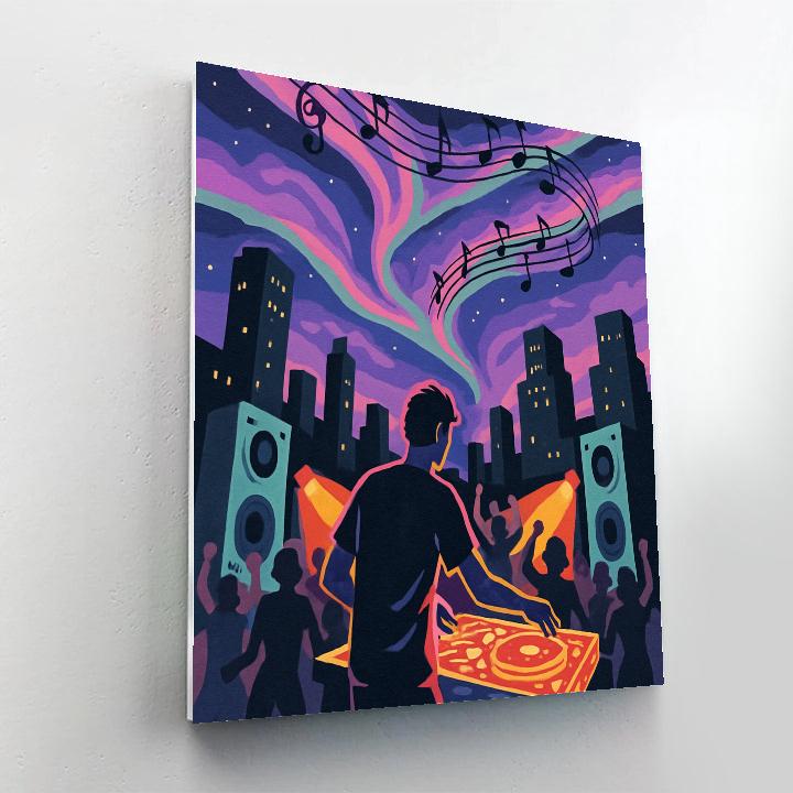 Rooftop Stage With Music Aurora Number painting