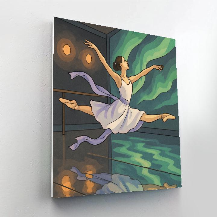 Aurora Studio With Ballet Reflections Painting by numbers kit