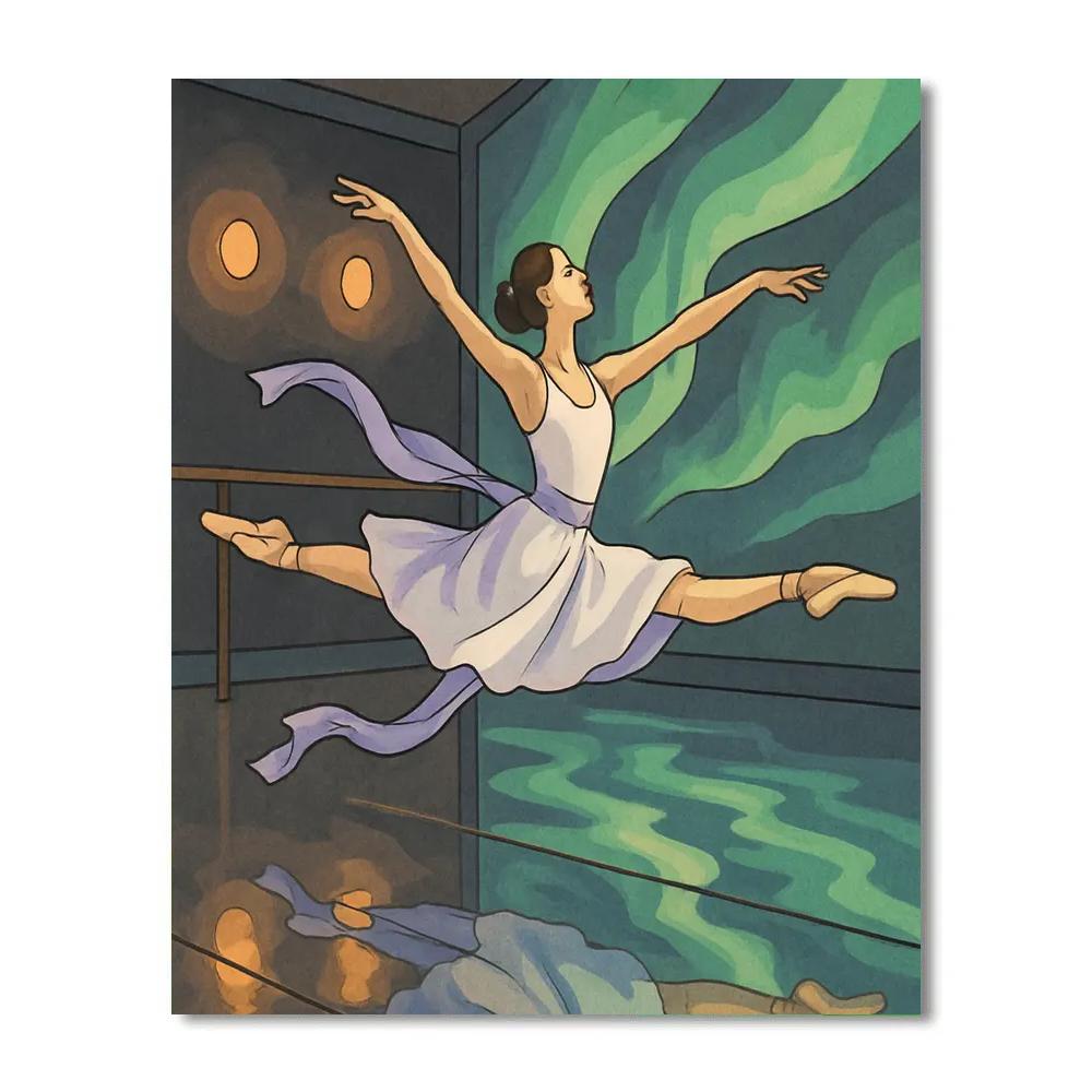 Aurora Studio With Ballet Reflections Painting by numbers kit