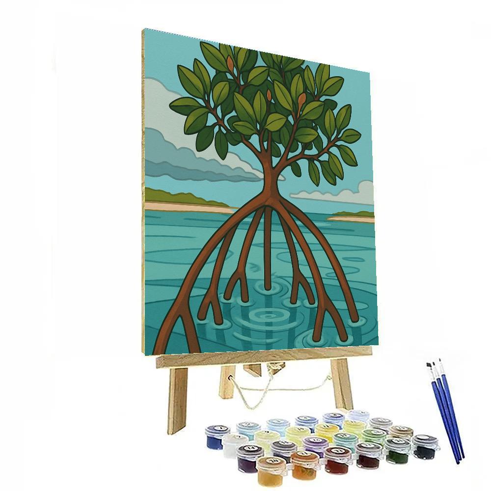 Mangrove Lagoon With Singing Tree Roots DIY paint by numbers