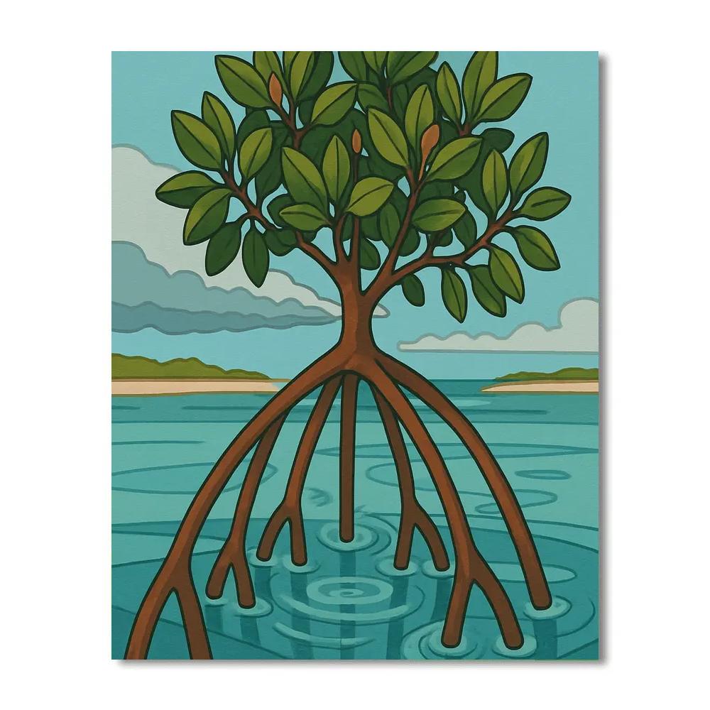Mangrove Lagoon With Singing Tree Roots DIY paint by numbers