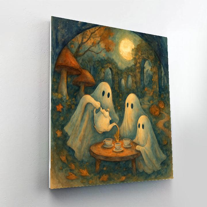 Moonlit Teacup Seance In The Garden Paint by numbers art