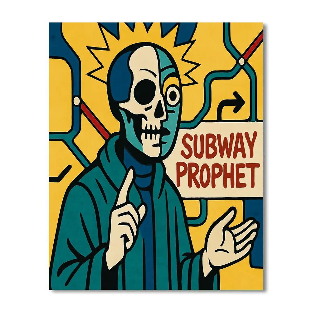 Subway Oracle In Basquiat Rhythm paint by color