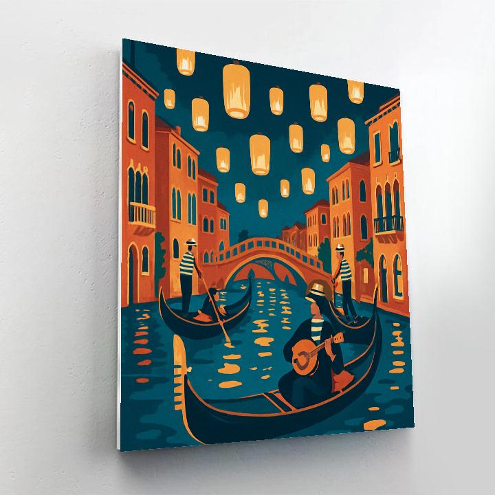 Lantern Parade Over Venice Canals DIY paint by numbers