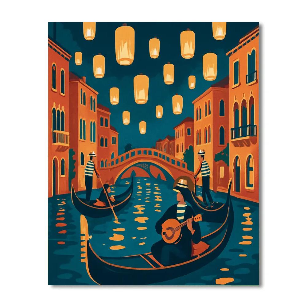 Lantern Parade Over Venice Canals DIY paint by numbers