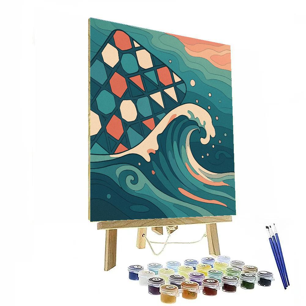 Tidal Lattice Abstract Paint by numbers art