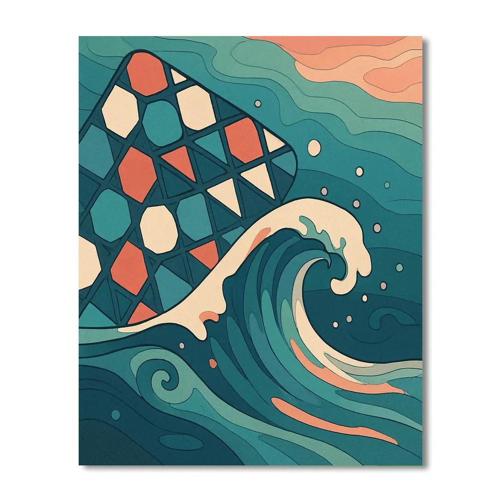 Tidal Lattice Abstract Paint by numbers art