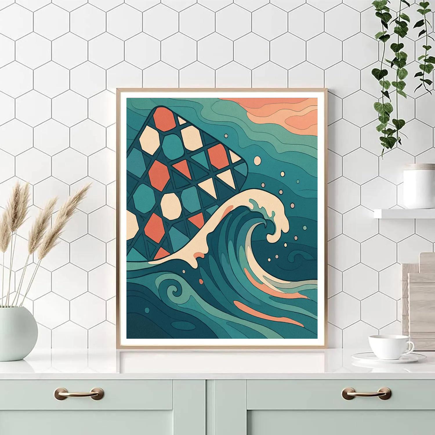 Tidal Lattice Abstract Paint by numbers art