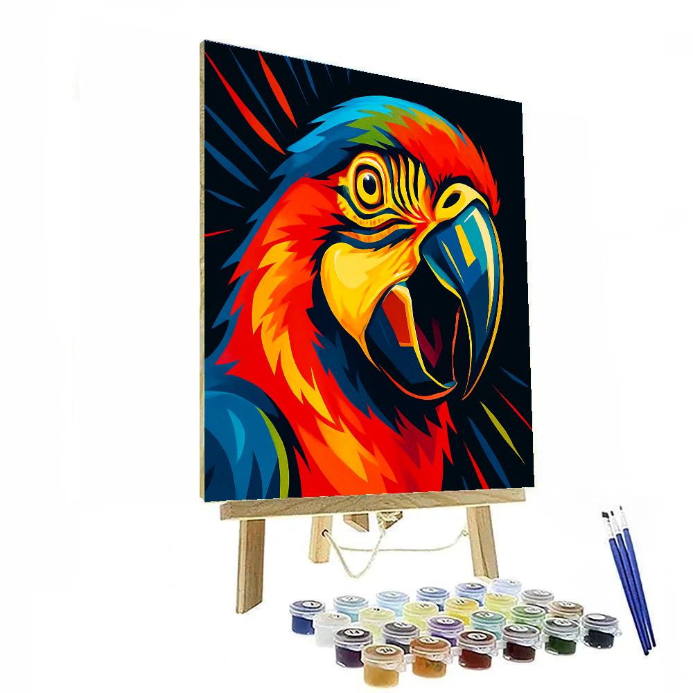 Solar Flare Macaw Gaze painting number kit