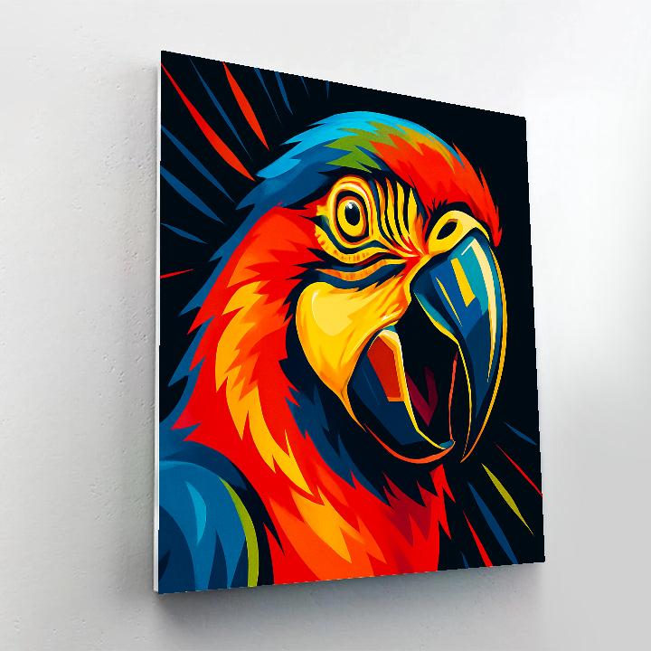 Solar Flare Macaw Gaze painting number kit