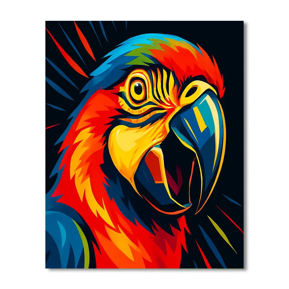Solar Flare Macaw Gaze painting number kit