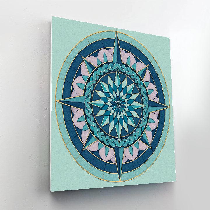 Aurora Lattice Mandala Compass paint by color