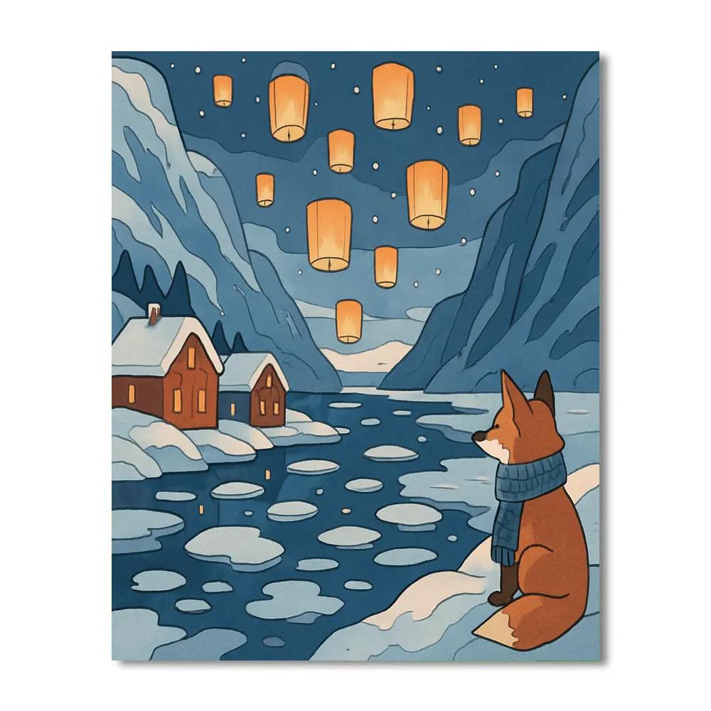 Lantern Lullaby Winter Fjord Paint by numbers kits