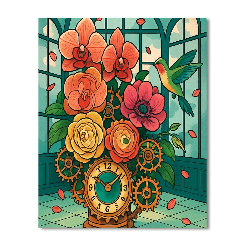 Clockwork Floral Conservatory paint by number