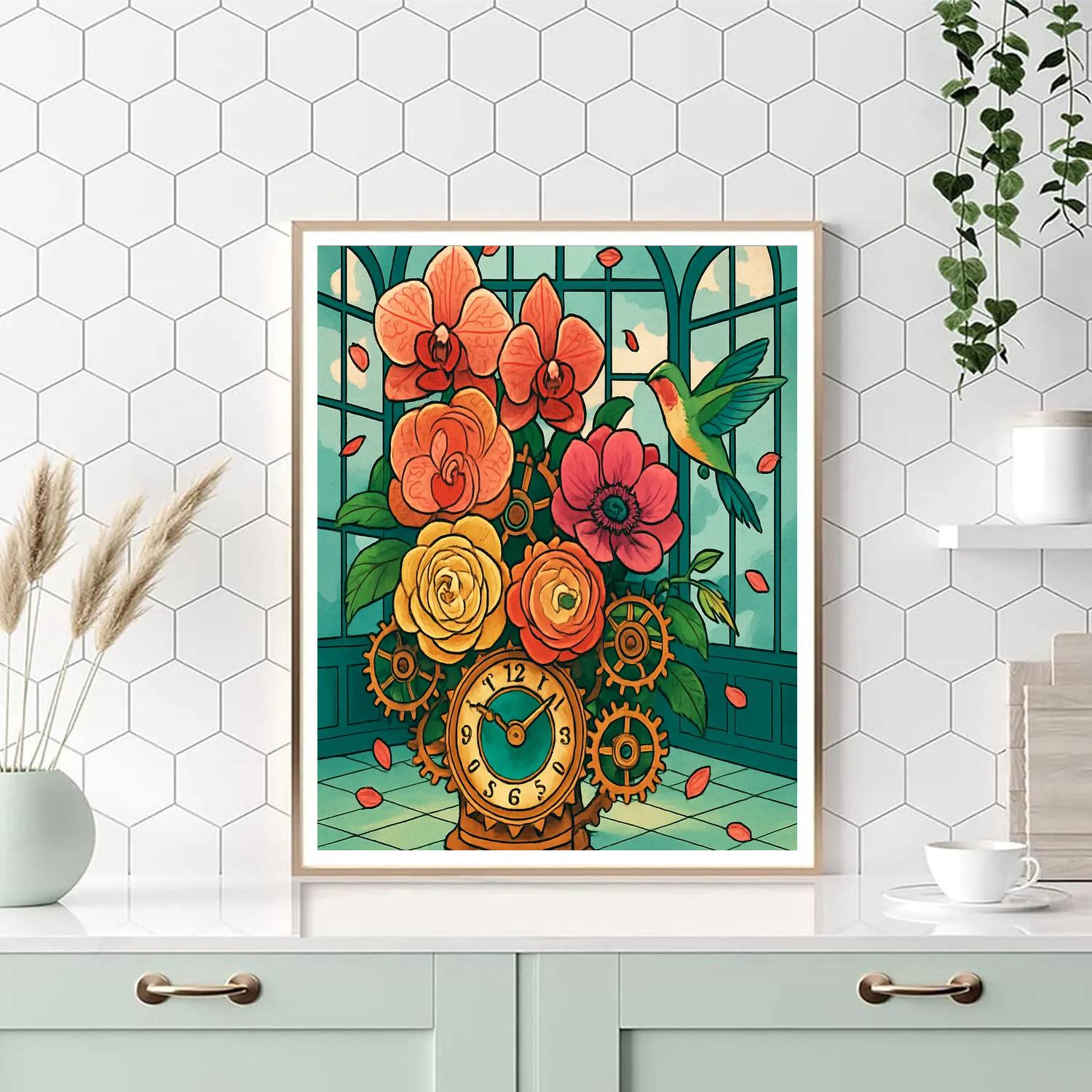 Clockwork Floral Conservatory paint by number