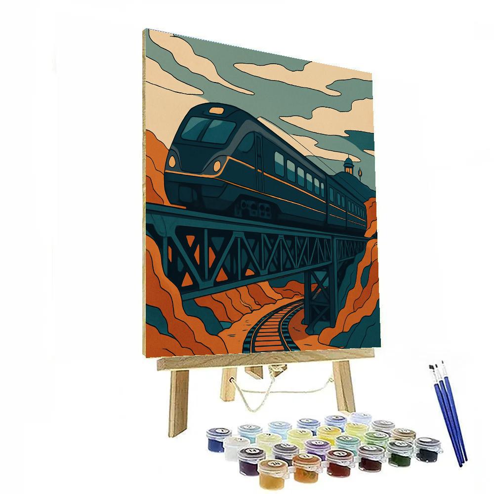 Desert Observatory Train Crossing Number painting