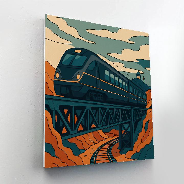 Desert Observatory Train Crossing Number painting