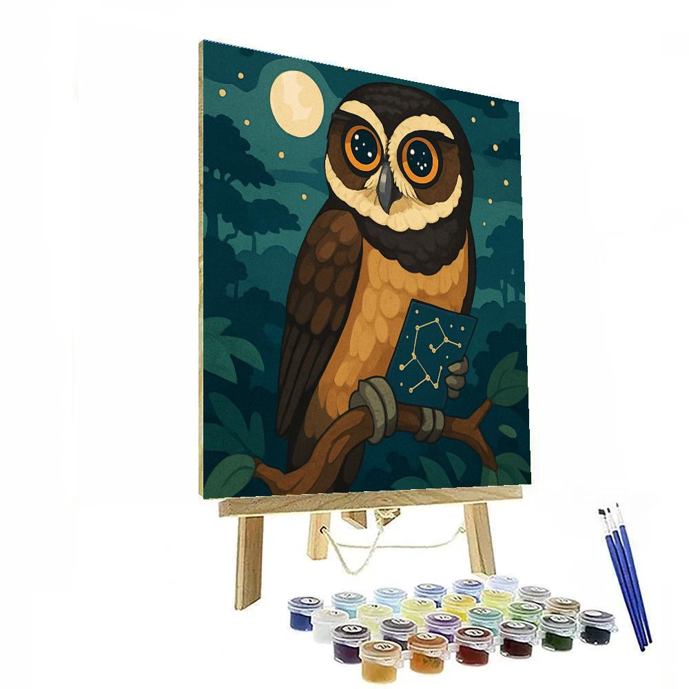 Cartographer Owl Of The Moonlit Canopy Numbered painting kits